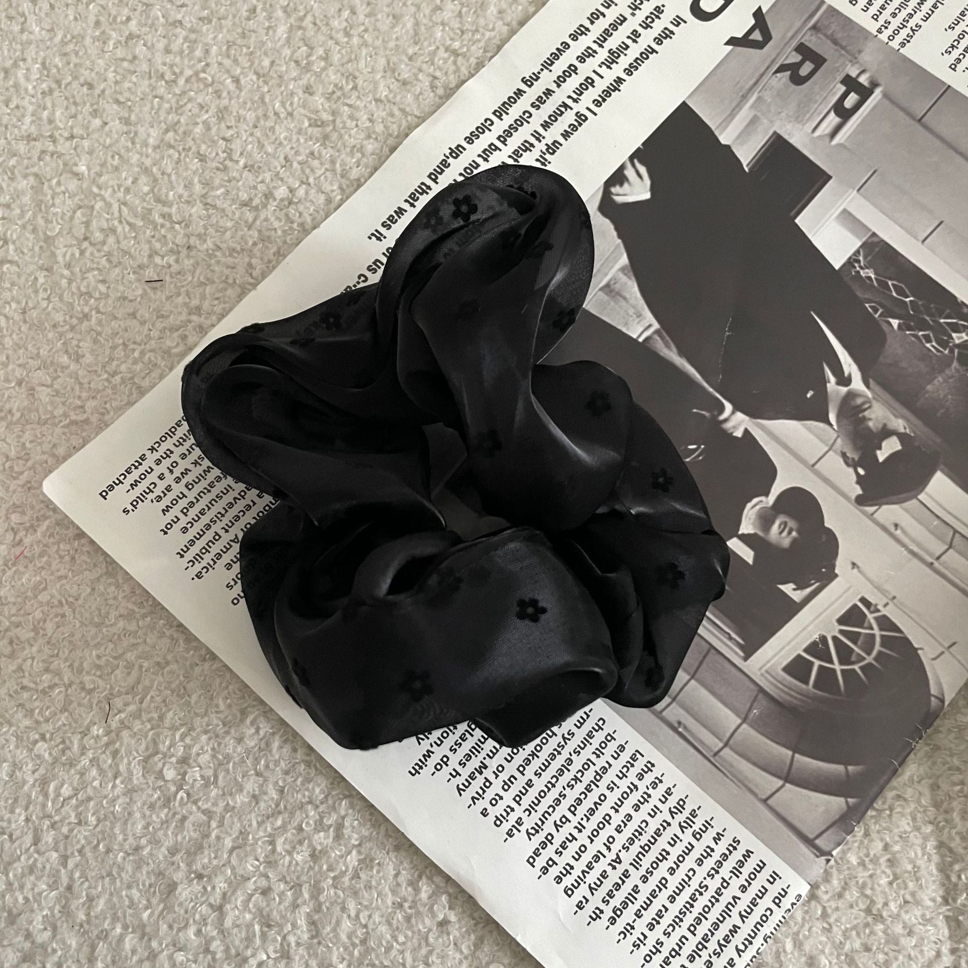 Floral Dotted Chiffon Scrunchies