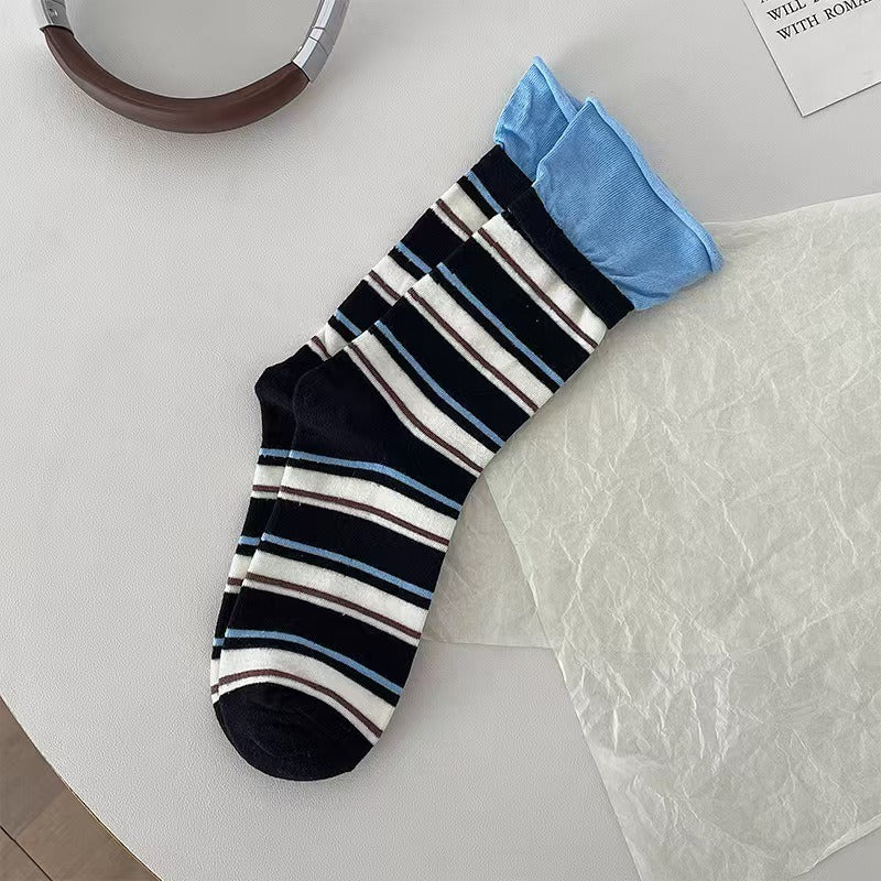 Assorted Pattern Cotton Crew Socks