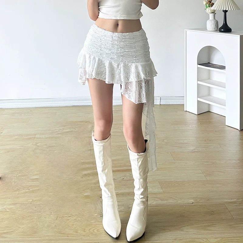 Swirl Lacey Mini Skirt