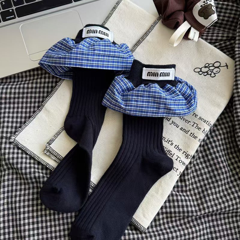 Assorted Pattern Cotton Crew Socks