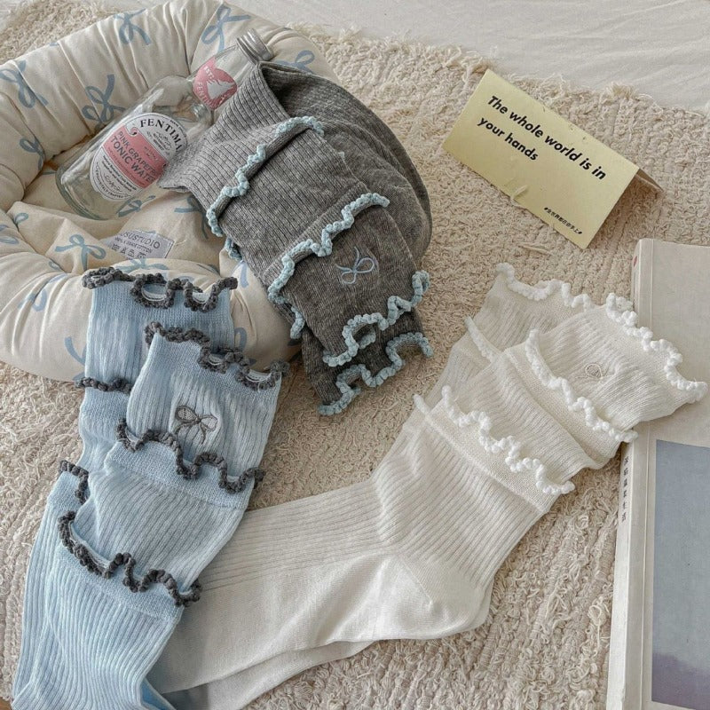 Sweet Frilly Ruffle Cotton Socks