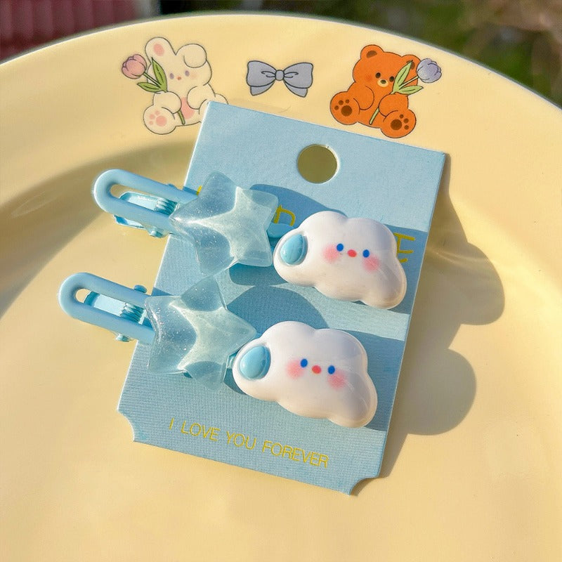 Cute Pastel Blue Hair Clips