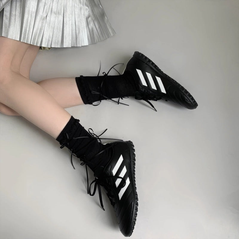 Chic Silver Laced Ballet Socks