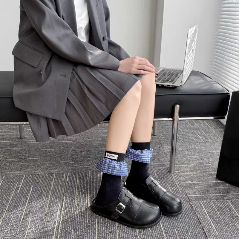 Assorted Pattern Cotton Crew Socks