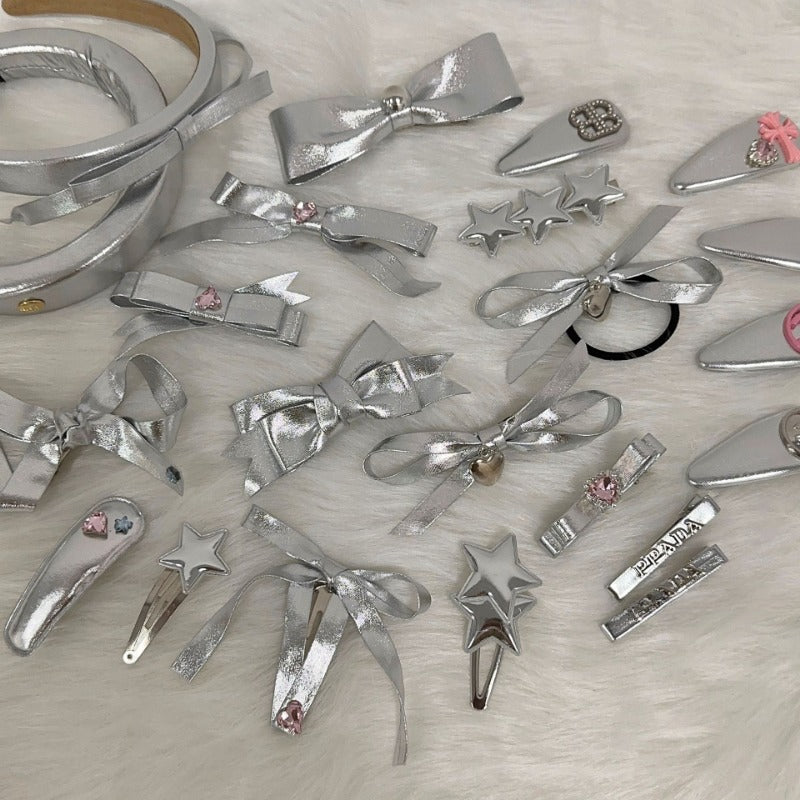 Premium Silver Metallic Hair Clips