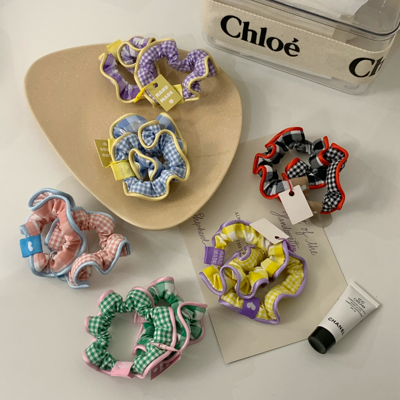Checkered Planet Scrunchies