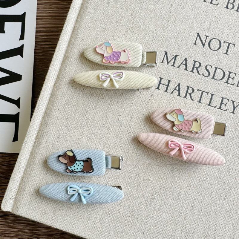 Pastel Dog Bow Hair Clips