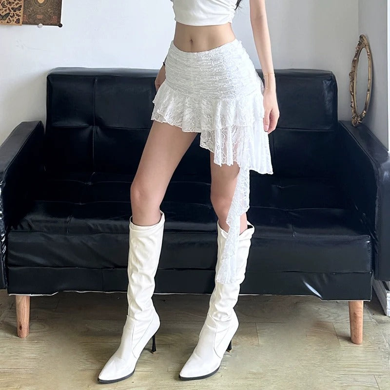 Swirl Lacey Mini Skirt