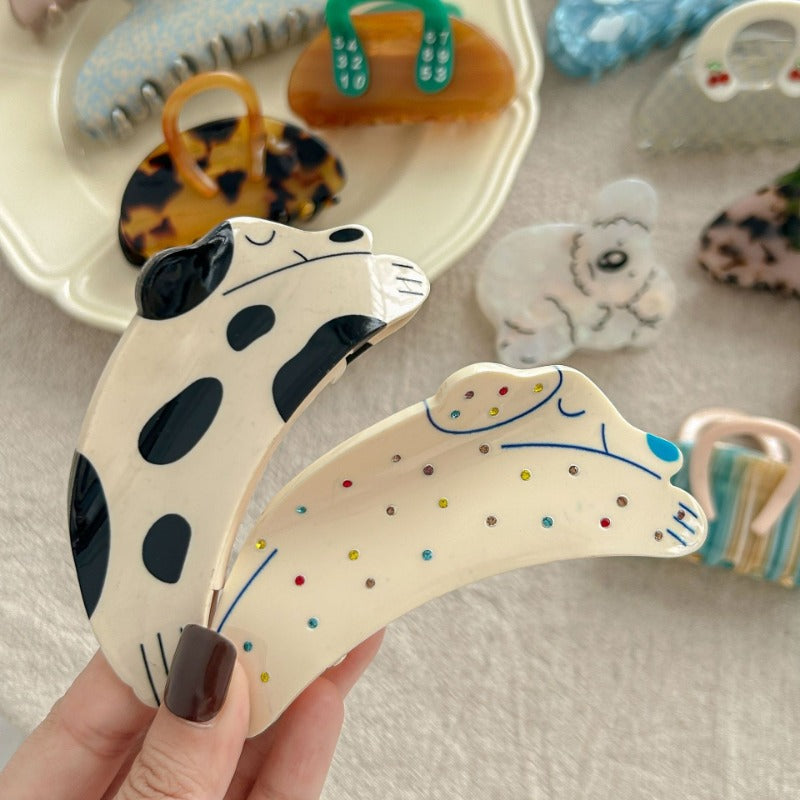 Charming Patterned Hair Claw Set