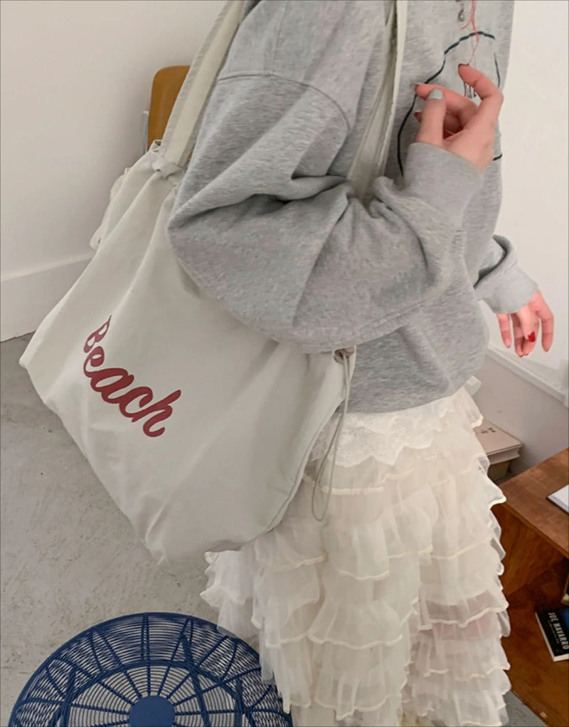 Beach Drawstring Tote Bag