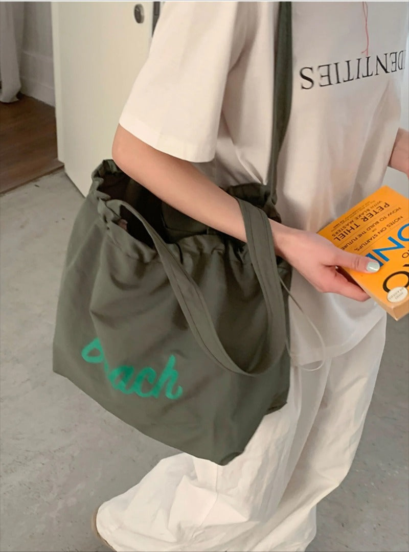 Beach Drawstring Tote Bag