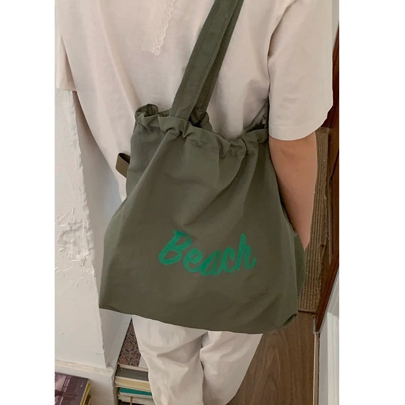 Beach Drawstring Tote Bag