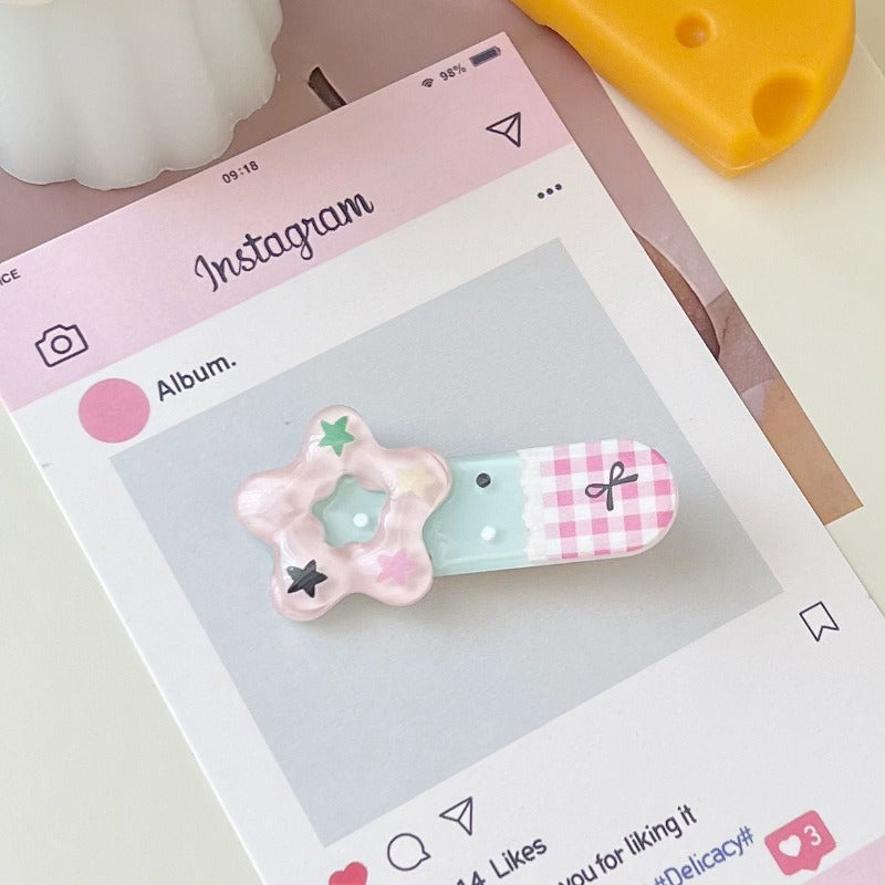Handmade Pastel Star Hair Clips
