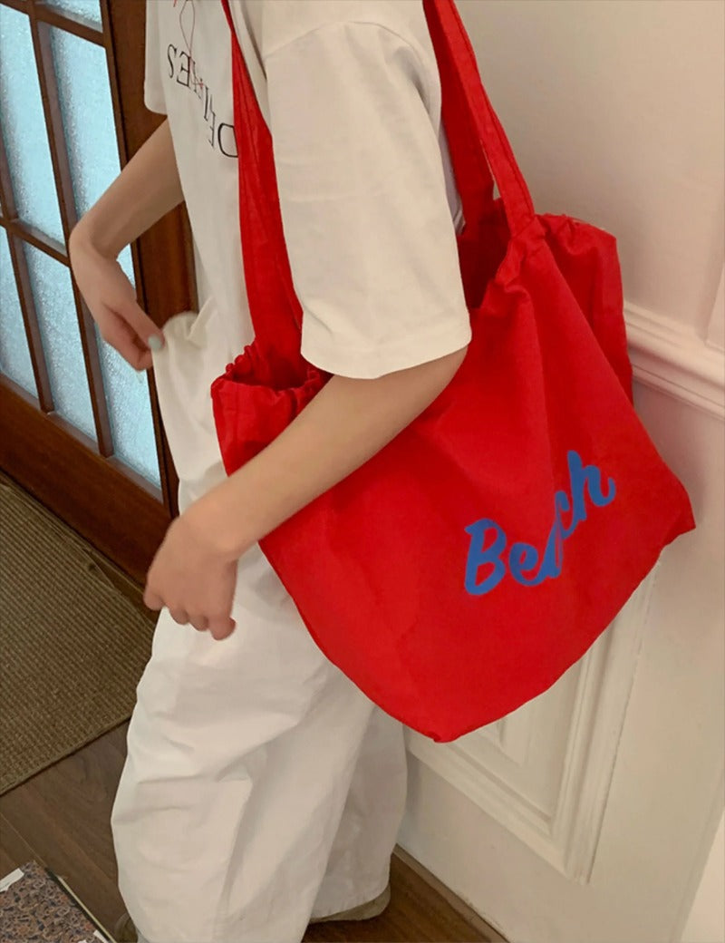 Beach Drawstring Tote Bag