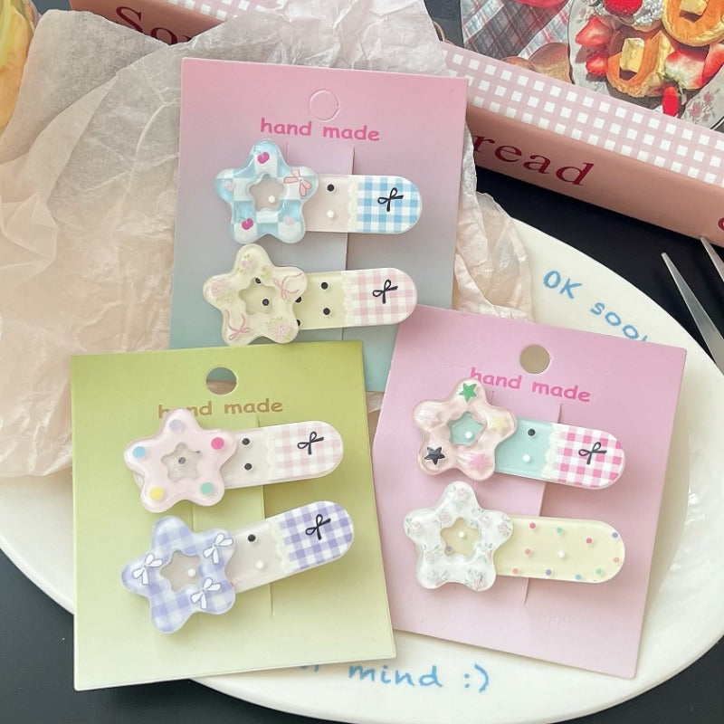 Handmade Pastel Star Hair Clips