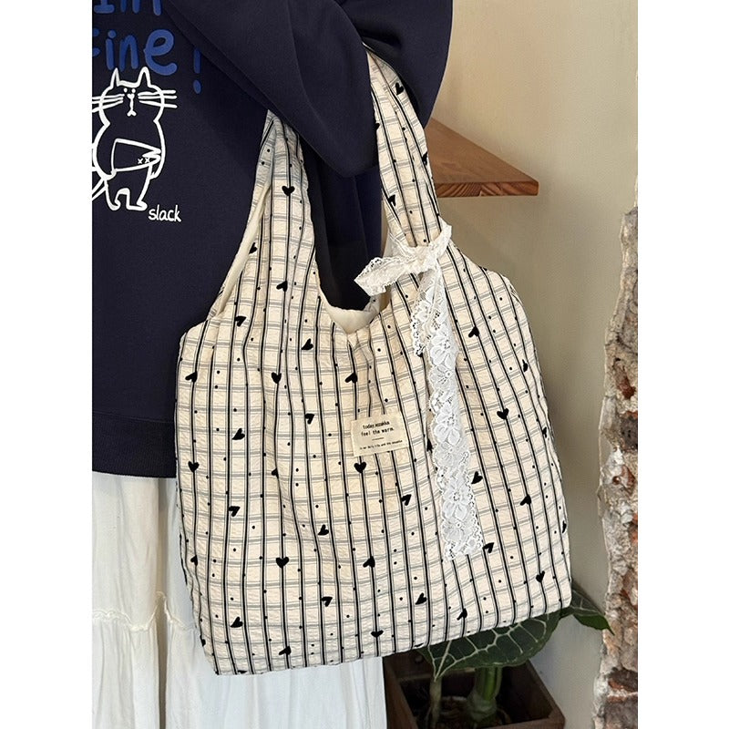 Heart Print Tote Bag