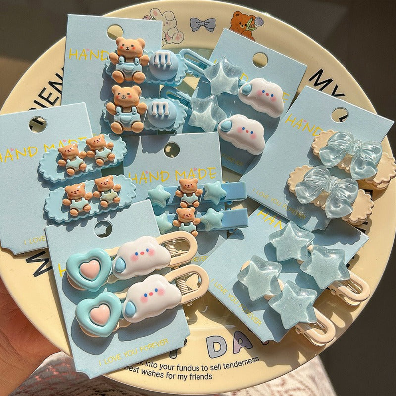 Cute Pastel Blue Hair Clips