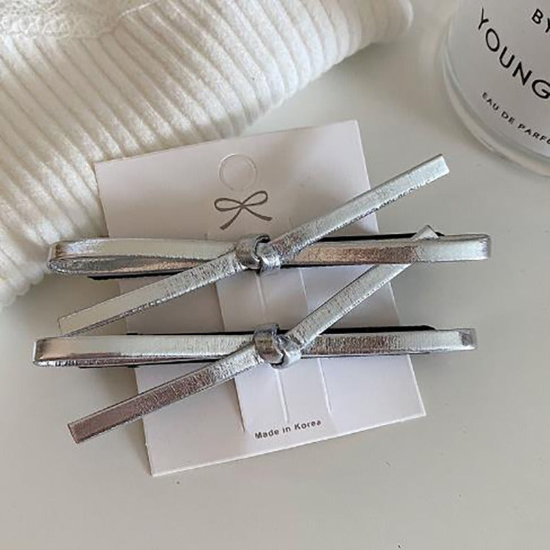 Premium Silver Metallic Hair Clips