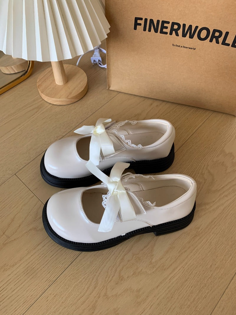 Lace Bow Ribbon Mary Janes