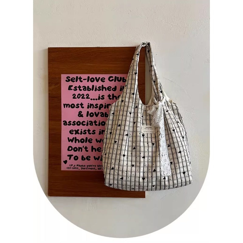 Heart Print Tote Bag