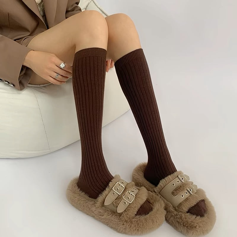 Cozy Over-the-Knee Ribbed Socks