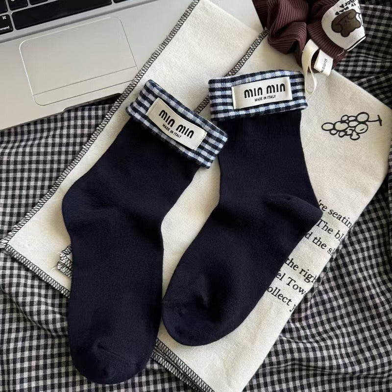 Assorted Pattern Cotton Crew Socks
