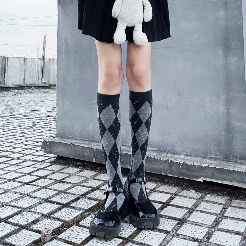 Diamond Knee-High Socks