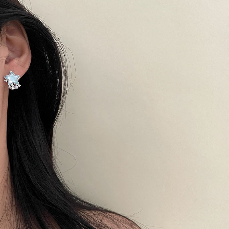 Moon Star Blue Earring