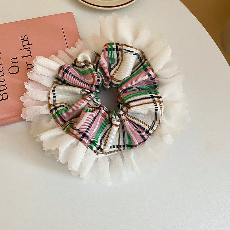 Polka Dot Lace Scrunchie