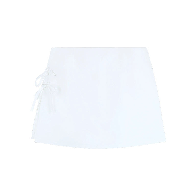 Bowknot Tie A-Line High-Waist Mini Skirt