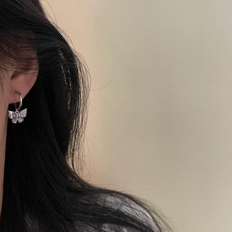 Mini Silver Butterfly Earring