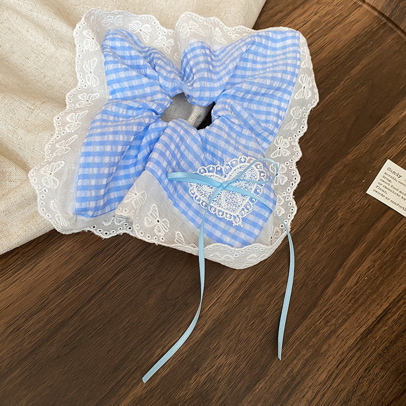 Polka Dot Lace Scrunchie