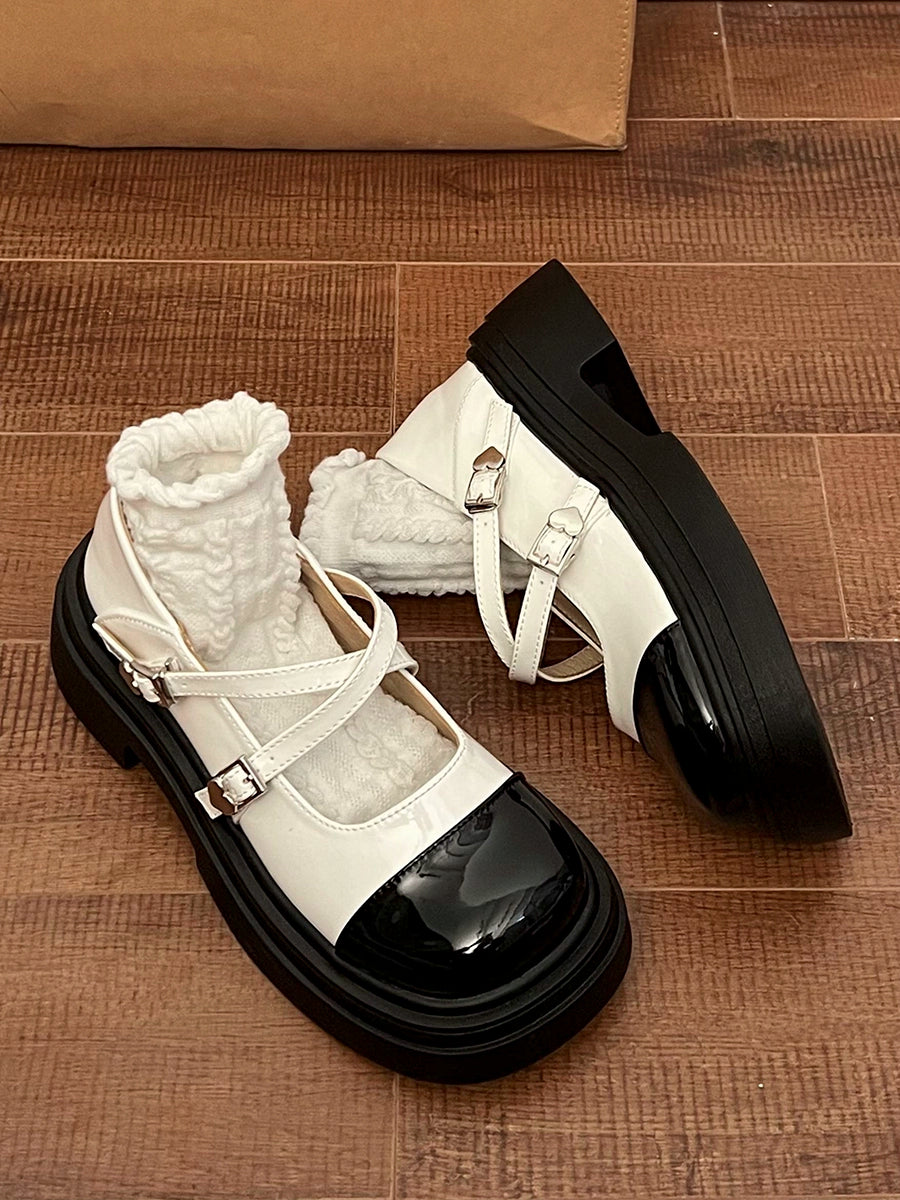 Round Head Cross Strap Mary Jane