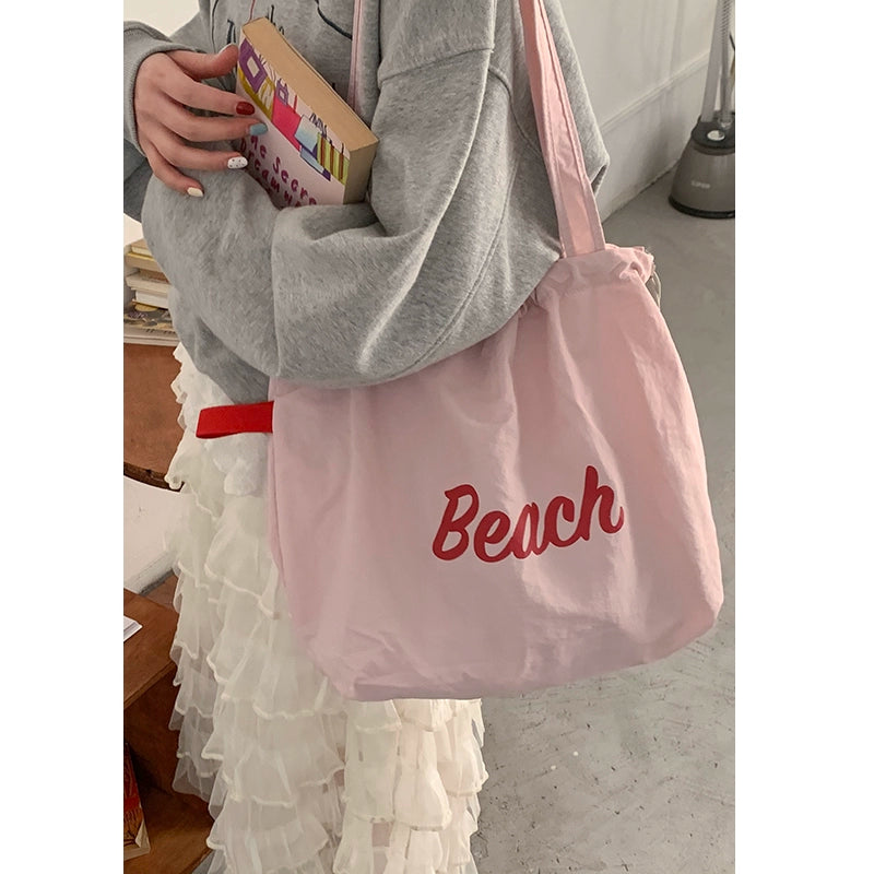 Beach Drawstring Tote Bag