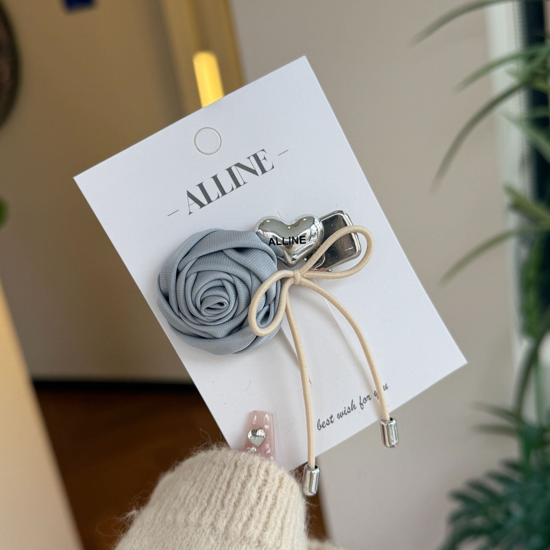 Plaid Heart Hair Clip Set