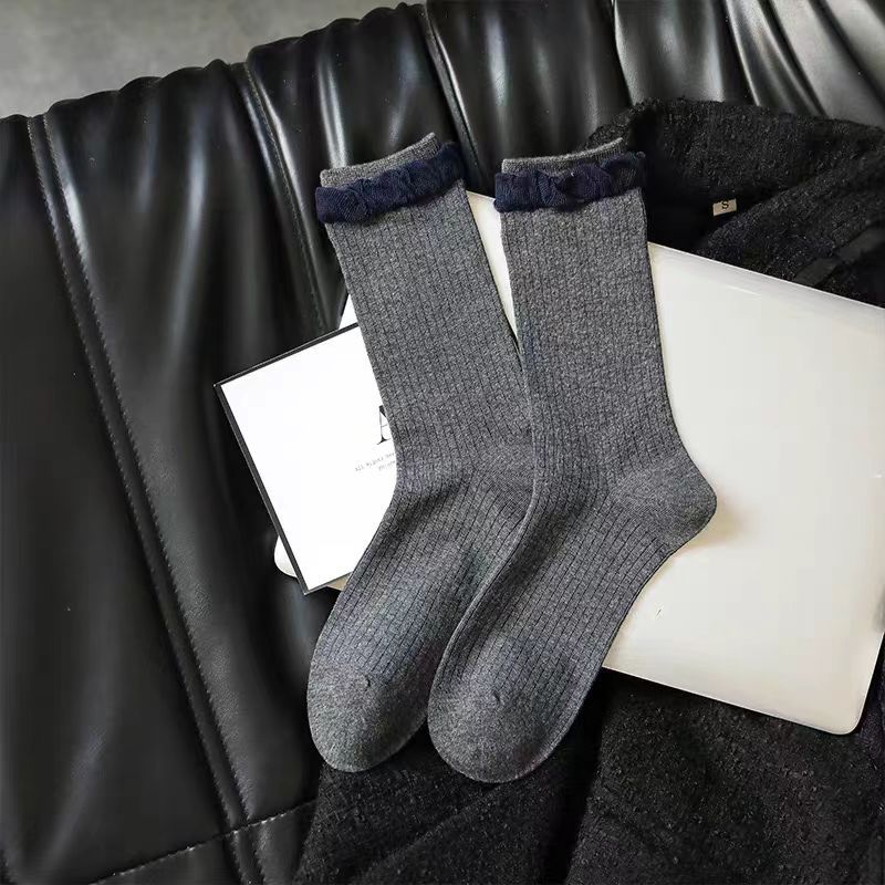 Assorted Pattern Cotton Crew Socks