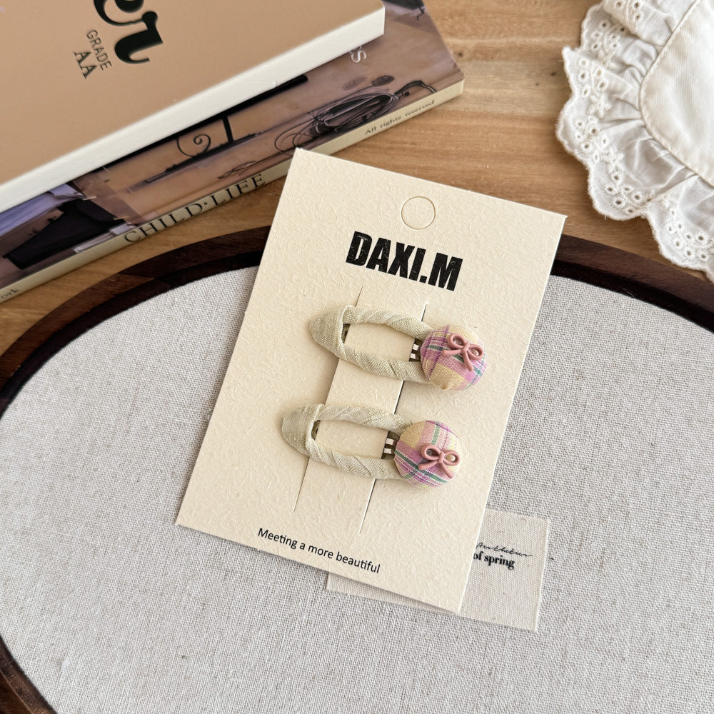 Pastel Plaid Hair Clip Set