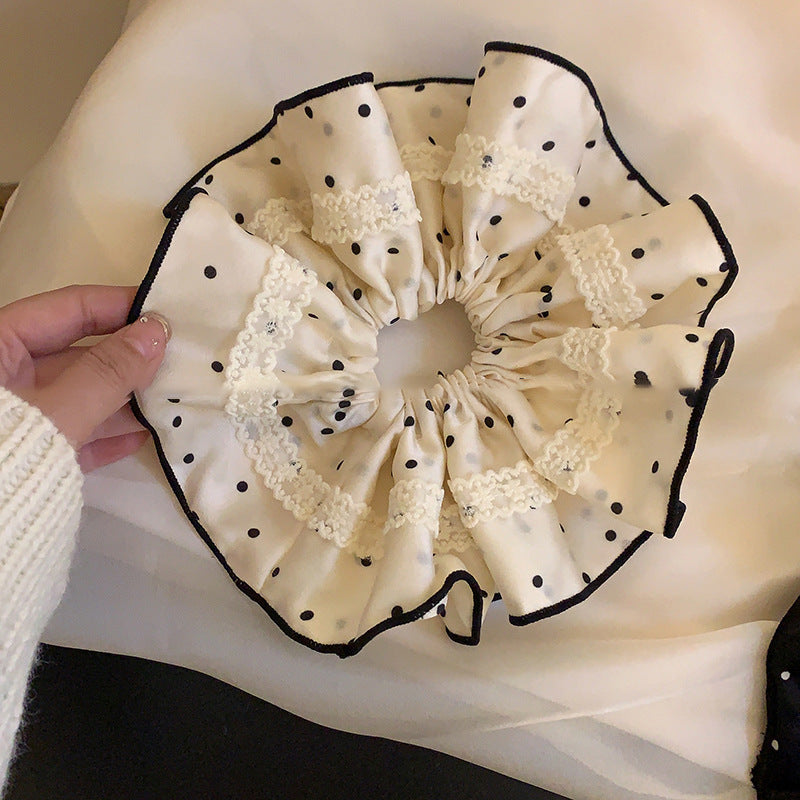 Polka Dot Lace Scrunchie