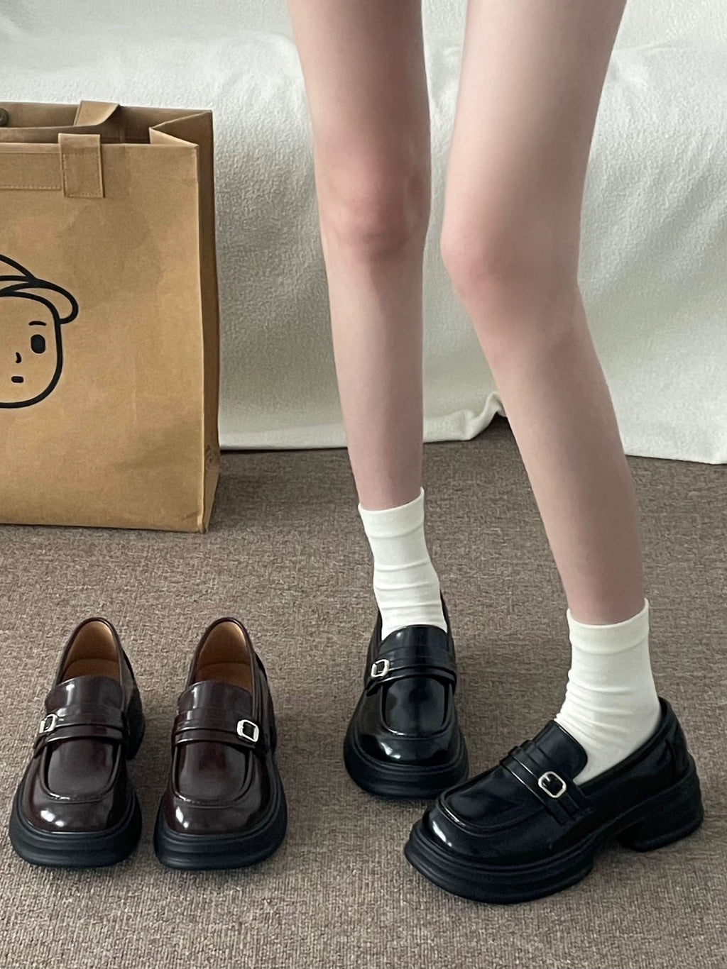 Chunky Platform Buckle Loafers