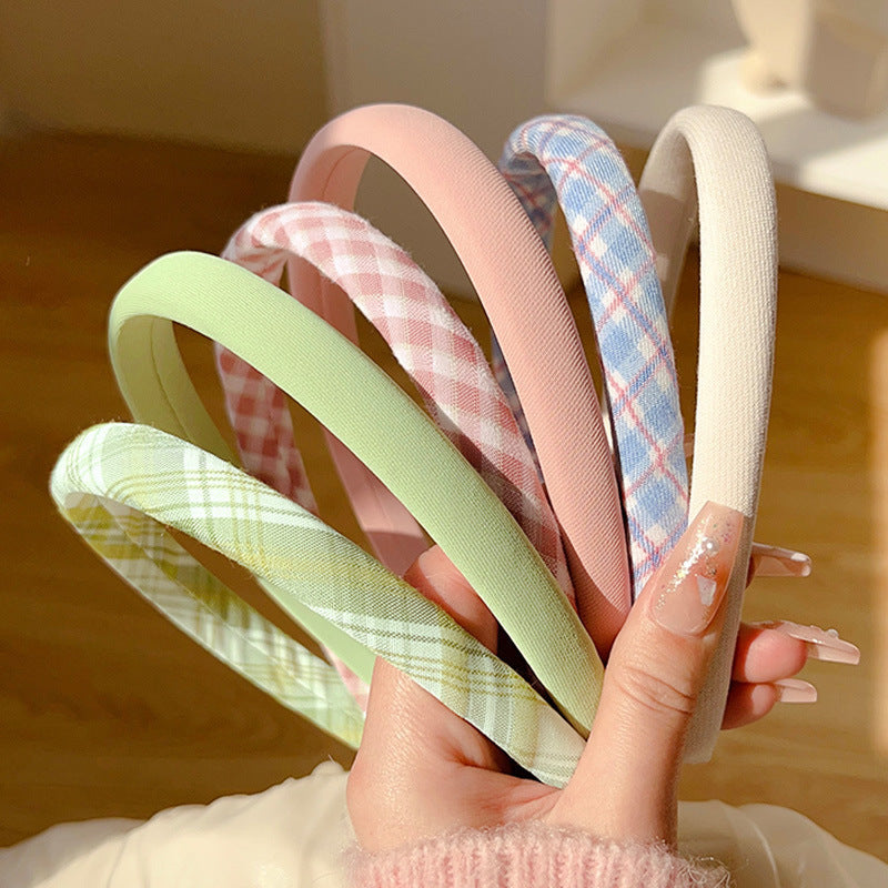 Pastel Plaid Headband Set