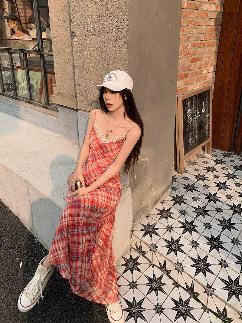 Checkered Midi Dress