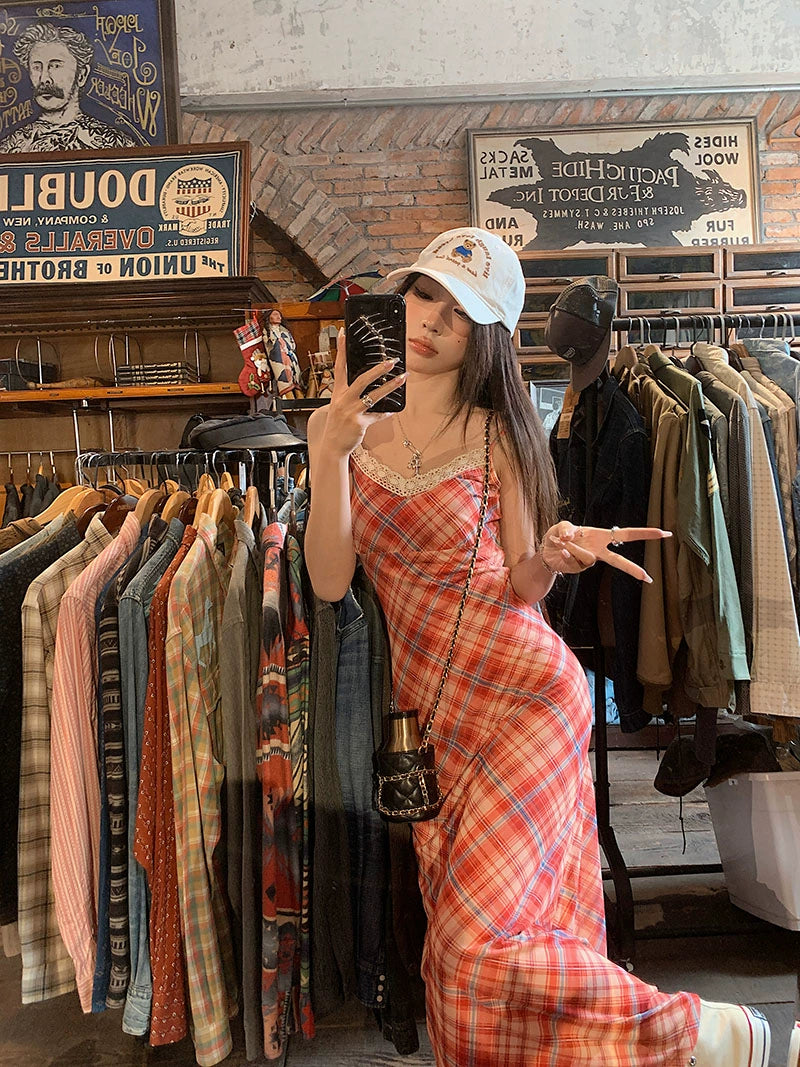 Checkered Midi Dress