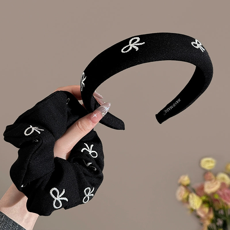 Sweet Bow Accent Headband Scrunchie Set