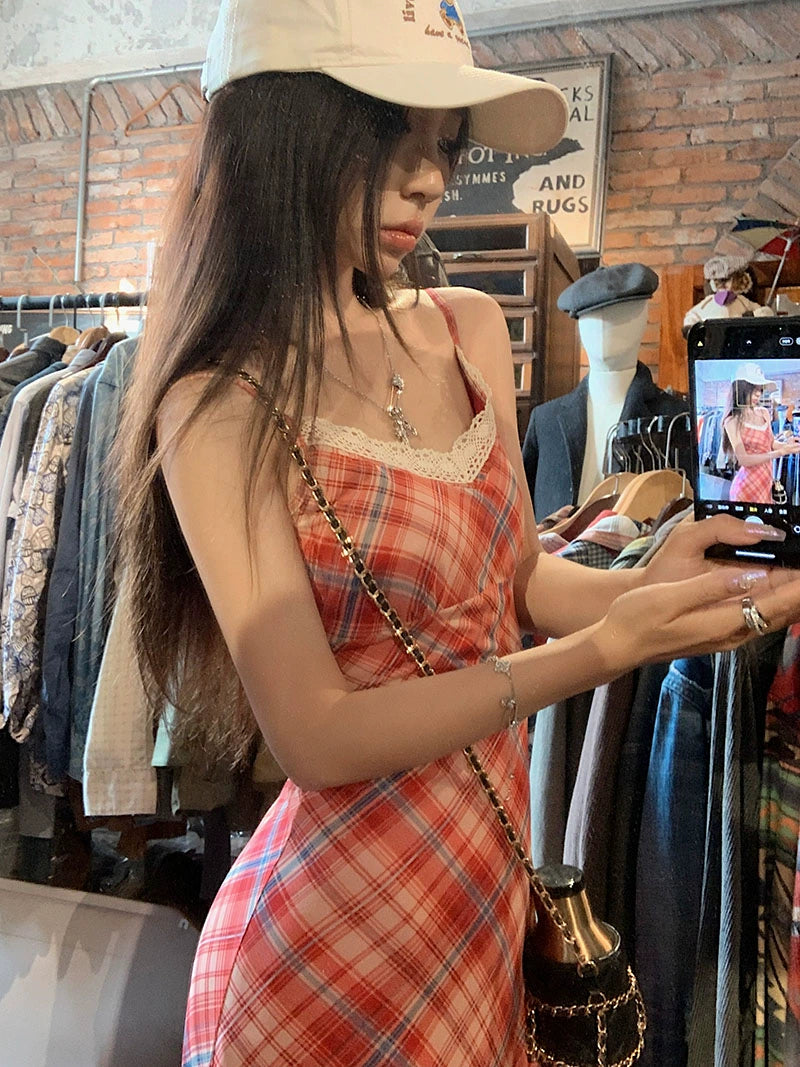 Checkered Midi Dress
