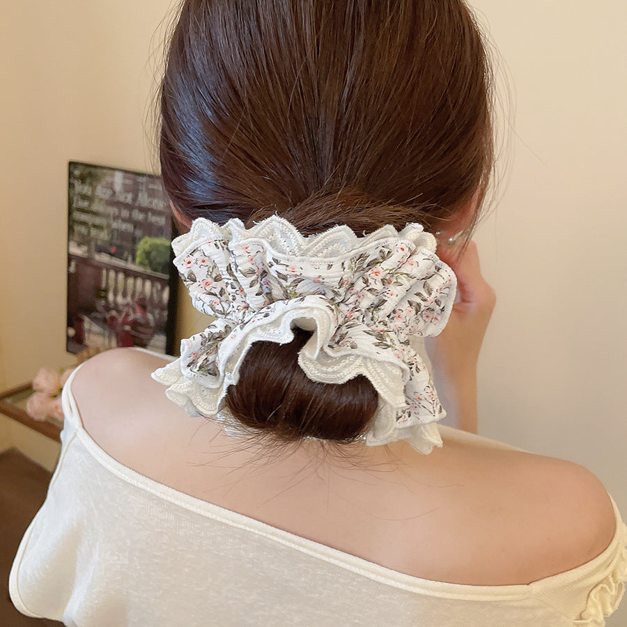 Polka Dot Lace Scrunchie