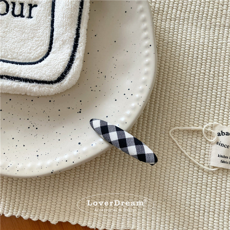 Black White Plaid Hair Clips