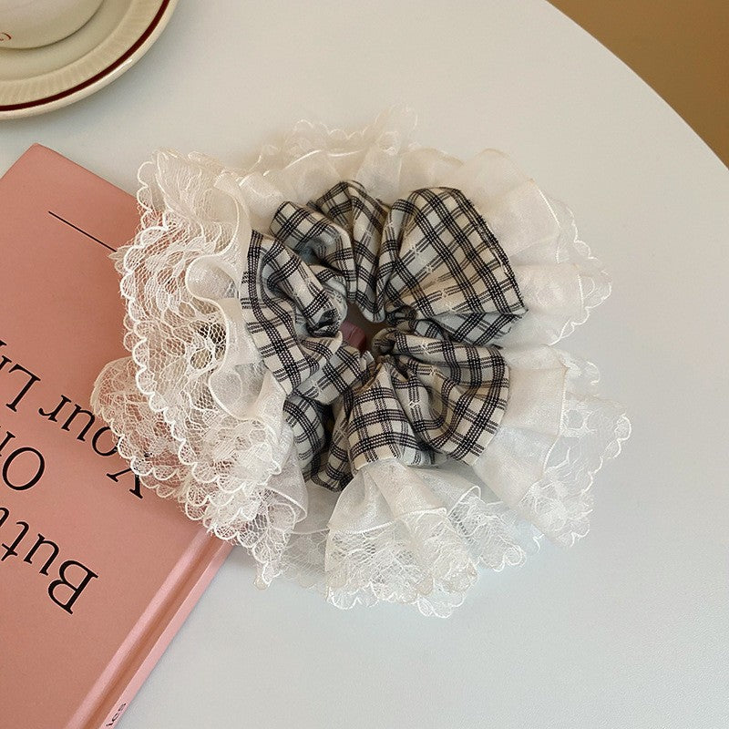 Polka Dot Lace Scrunchie