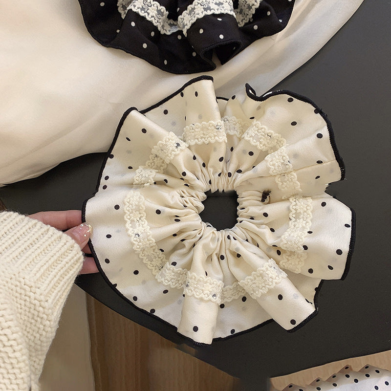 Polka Dot Lace Scrunchie