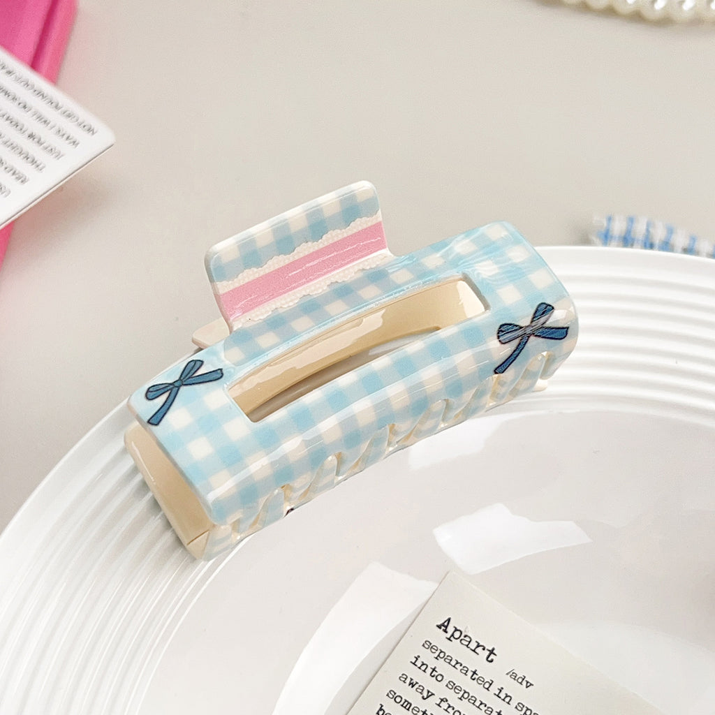 Plaid Large Hair Claw Clips