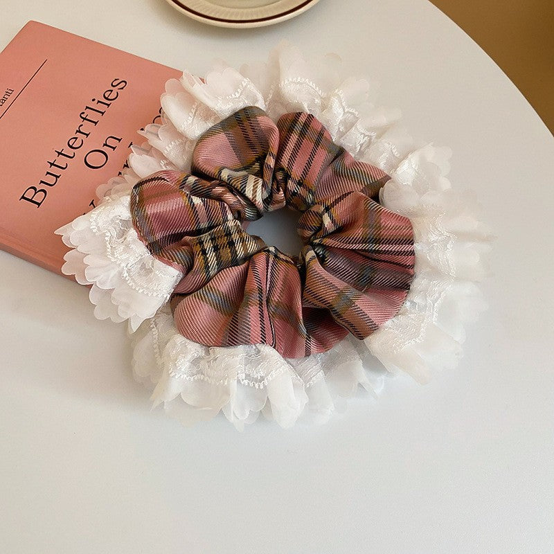 Polka Dot Lace Scrunchie